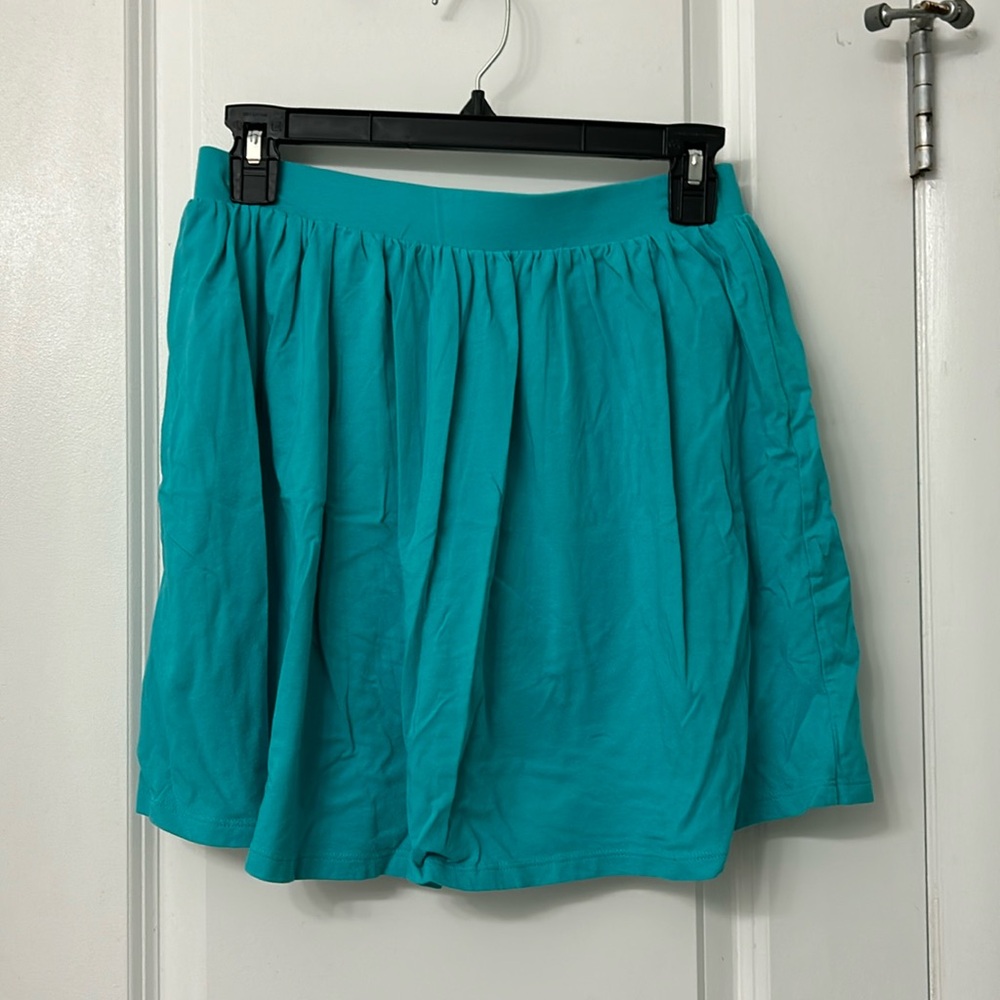 Lands End Turquoise Blue Skort Girls XL 16 Skirt With Shorts Underneath